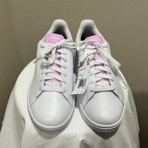 ADIDAS Cloudfoam Comfort White and Blush Pink Sneakers NWT Size 9